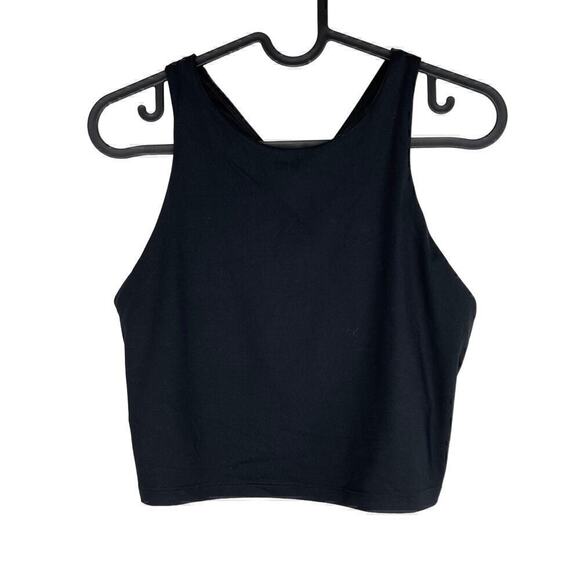 Athleta Conscious Longline Crop Swimsuit Bikini Tank Top Size Medium Black - Picture 2 of 6